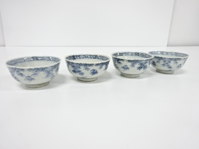 古伊万里　染付　コロ茶碗　4客